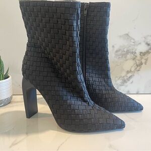 ASOS Black Woven Heeled Boots
